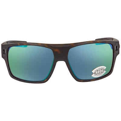 Pre-owned Costa Del Mar Diego Green Mirror Polarized Glass Men's Sunglasses 6s9034 903429