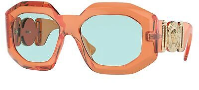 Pre-owned Versace Ve 4424u Clear Orange/light Green 56/18/145 Women Sunglasses In Blue