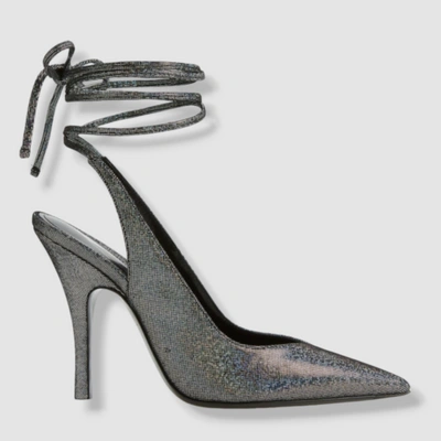 Pre-owned Attico $870 The  Women's Silver Venus Slingback Pump Heels Shoe Size 40 Eu/10 Us
