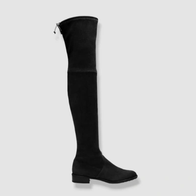 Pre-owned Stuart Weitzman $950  Women's Black Lowland Suede Over The Knee Boot Eu 39.5/us 9