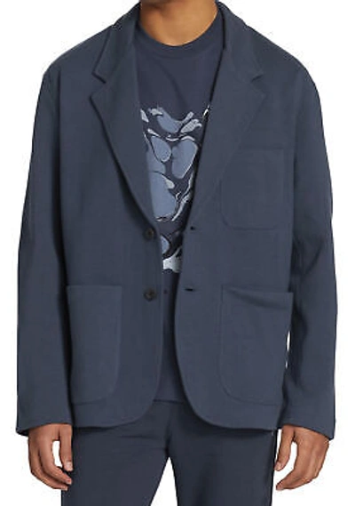 Pre-owned Ted Baker Z Zegna Mens Milano Cotton Jersey Blazer Large Blue - $795