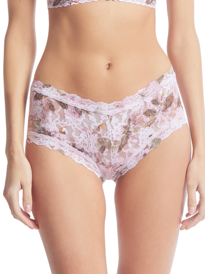 Hanky Panky Printed Signature Lace Boyshort Antique Lily In Pink