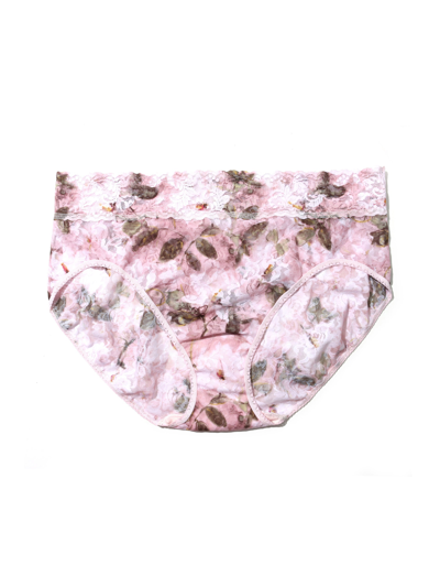Hanky Panky Printed Signature Lace French Brief Antique Lily In Pink