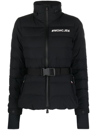 Moncler Bettex Hooded Belted Quilted Shell Down Jacket In Black