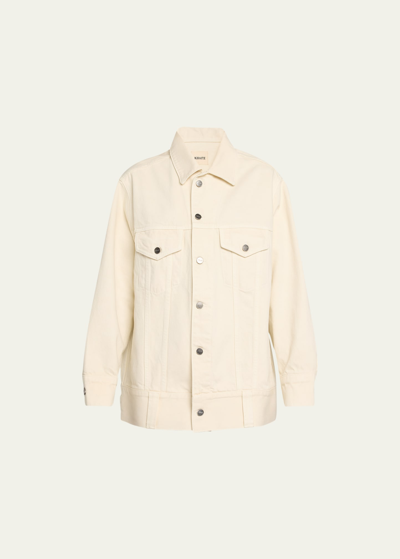 Khaite Neutral Grizzo Denim Jacket In Neutrals