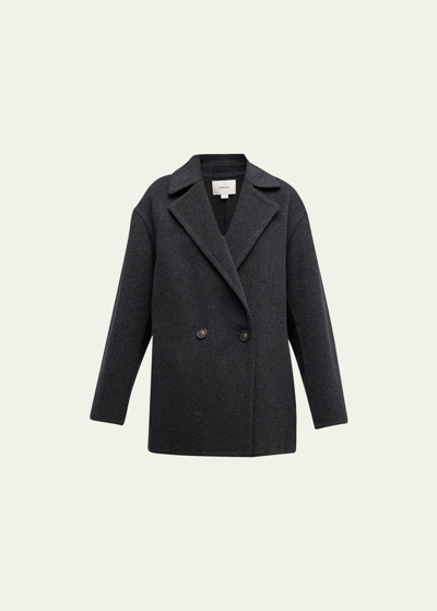 VINCE DOUBLE-BREASTED WOOL-BLEND CAR COAT