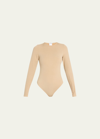 WOLFORD AURORA LONG-SLEEVE CREWNECK STRING BODYSUIT