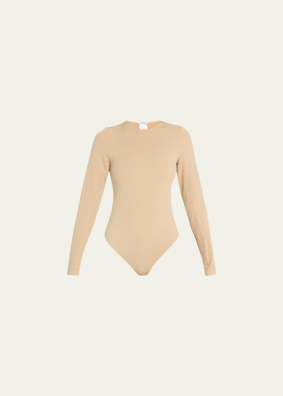 Wolford Beige Aurora Bodysuit In 4816 Cafe Au Lait