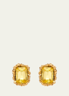 Oscar De La Renta Lintzer Crystal Button Earrings In Jonquil