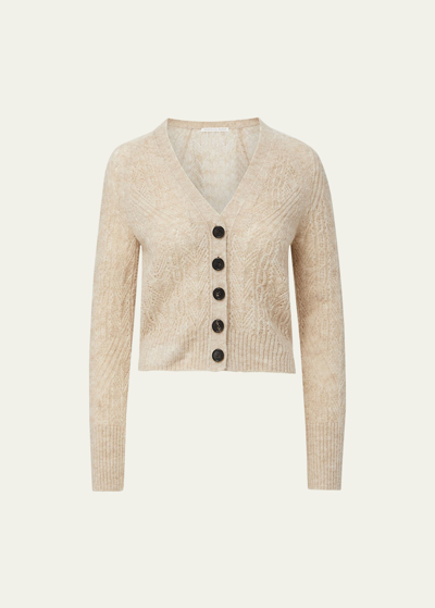 Veronica Beard Delent Wool-blend Cardigan In Heather Sand