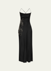 JASON WU COLLECTION SLIP DRESS WITH BEADED APPLIQUE DETAIL