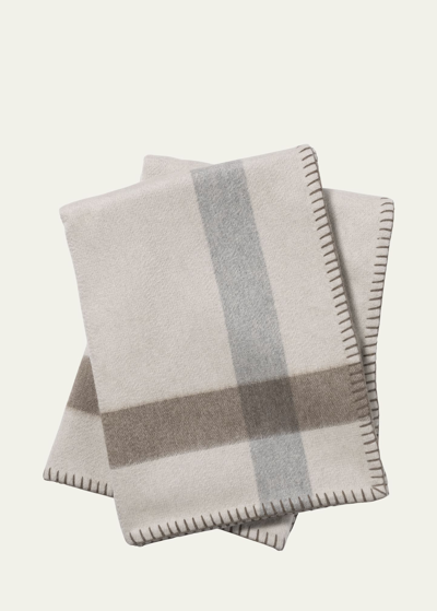 Sofia Cashmere Double-face Cashmere Throw Blanket, 56" X 72" In Taupe