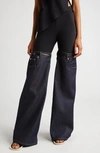 Coperni Hybrid Denim Flare Trousers In Black