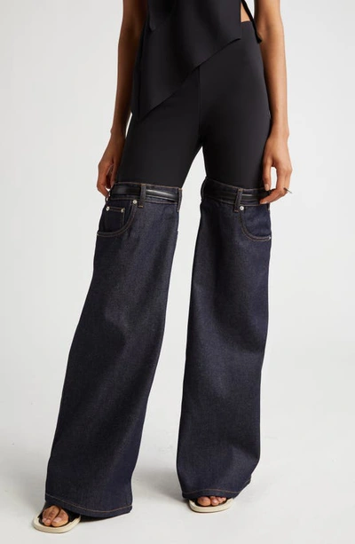 Coperni Hybrid Denim Flare Trousers In Black