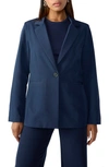 Sanctuary Bryce Woven Blazer In Navy Refle