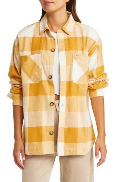 Rip Curl La Isla Plaid Flannel Button-up Shirt In Gold