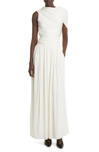 Altuzarra Delphi Ruched Jersey Dress In Ivory