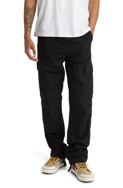 Carhartt Work In Progress Cotton Ripstop Cargo Pants In Black