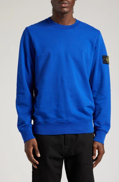 Stone Island Crewneck Sweatshirt In Bright Blue