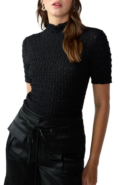 Sanctuary With Love Popcorn Knit Top In Black