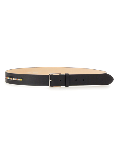 Paul Smith Belt With Logo In Black