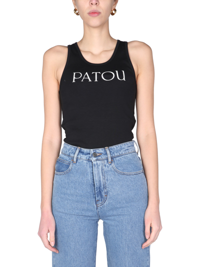 Patou Top With Logo Print In Black