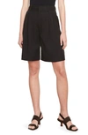 Vince Pleated High-rise Wide-leg Shorts In Black