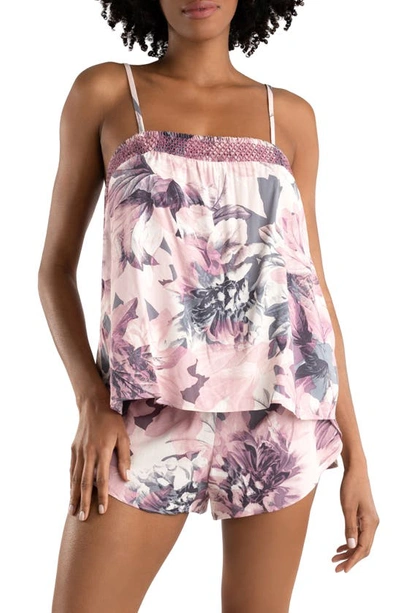 Midnight Bakery Moonlight Beach Floral Camisole Short Pajamas In Mauve