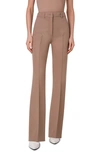 Akris Punto Faysa Felted Wool Straight-leg Pants In Malt