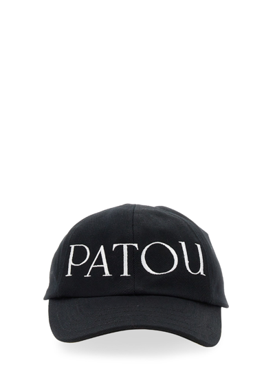 Patou Logo Cotton Twill Baseball Cap In Black
