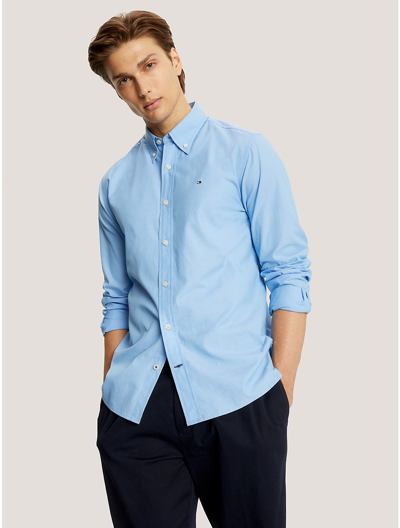 Tommy Hilfiger Regular Fit Solid Poplin Shirt In Copenhagen Blue