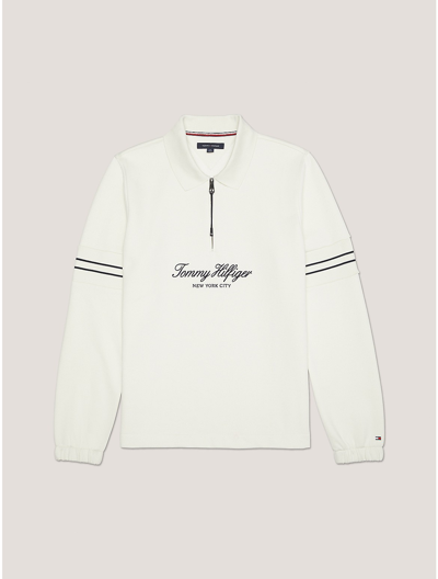 Tommy Hilfiger Signature Pullover Sweatshirt In White Suede