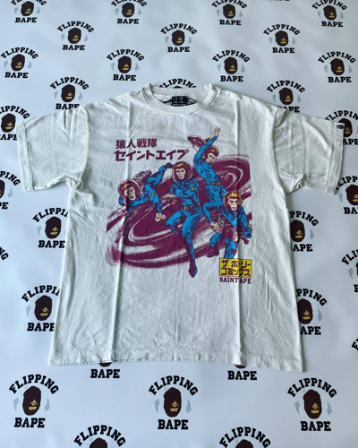 Pre-owned Bape X Saint Michael Bape X Saint Mxxxxxx Ape Squadron Tee In White