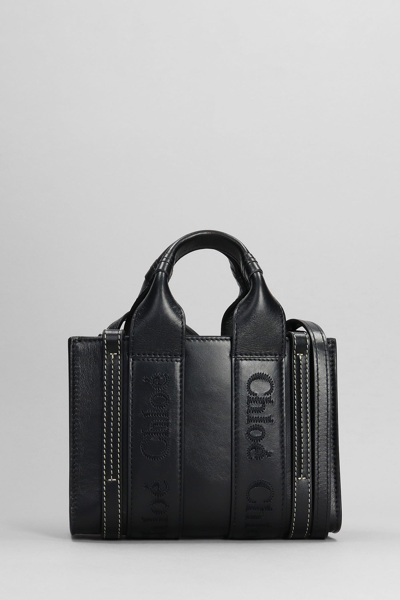 Chloé Mini Tote Hand Bag In Black Leather