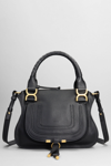 CHLOÉ SMALL DOUBLE CARRY SHOULDER BAG IN BLACK LEATHER