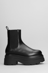 ALEXANDER WANG CHELSEA CARTER COMBAT BOOTS IN BLACK LEATHER
