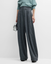 Altuzarra Tyra Pleated Wide-leg Pants In Smokey Grey Melan