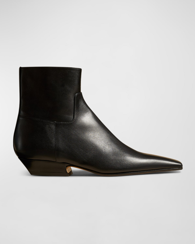 Khaite Marfa Calfskin Ankle Boots In Black