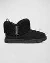 Ugg Ultra Mini Braid Suede Classic Ankle Boots In Black