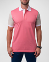Maceoo Men's Mozart Colorblock Polo Shirt In Pink
