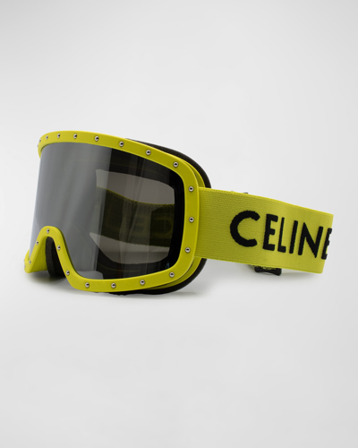 Celine Ski Goggles In Matte Yellow