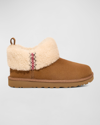 Ugg Ultra Mini Braid Suede Classic Ankle Boots In Chestnut