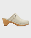 ISABEL MARANT TITYA LEATHER BUCKLE CLOGS