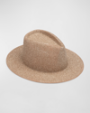 Eugenia Kim Blaine Glittery Wool Fedora In Camel