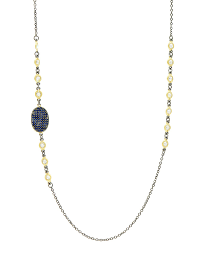 Freida Rothman Station Necklace, 36"l In Blue/gold
