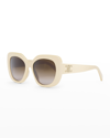 Celine Triomphe Acetate Butterfly Sunglasses In Ivory Gradie