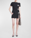 VALENTINO CREPE COUTURE MINI DRESS WITH BOW DETAILS