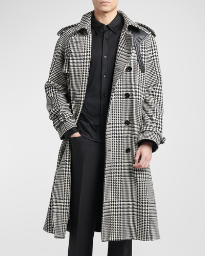 Tom Ford Men's Grand Prince Of Wales Trench Coat In Black