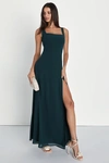Lulus Remarkable Arrival Emerald Green Sleeveless Maxi Dress In Emerald Green