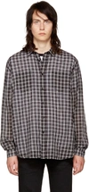 SAINT LAURENT Black & White Check Shirt